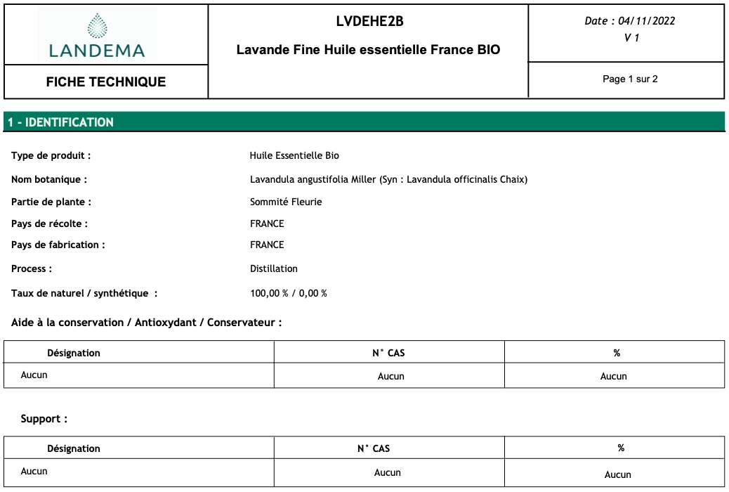 Technical data sheet